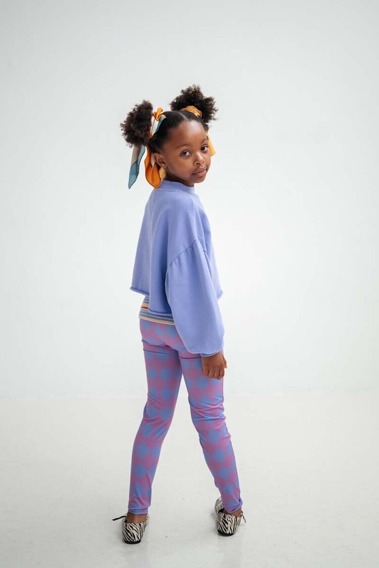 REPOSE AMS Crop Heart Sweater - Glacier Bloom