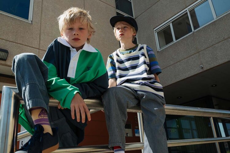 REPOSE AMS Sporty Socks - Sand Logo