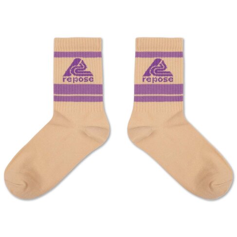 REPOSE AMS Sporty Socks - Sand Logo