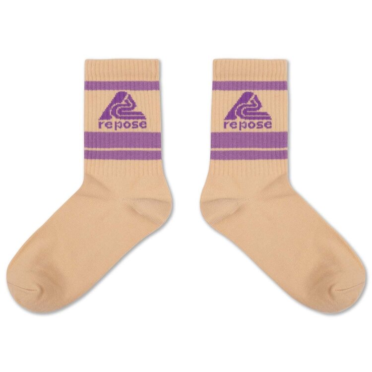 REPOSE AMS Sporty Socks - Sand Logo