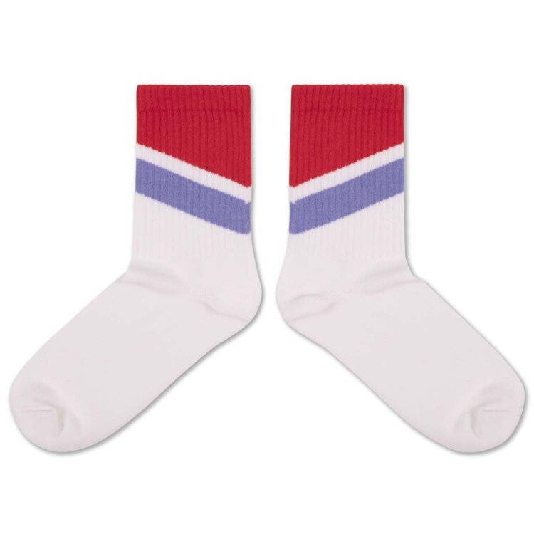 REPOSE AMS Sporty Socks - White Stripe