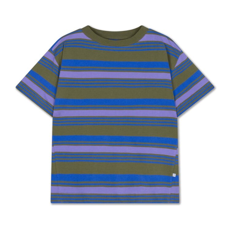 REPOSE AMS Tee Shirt - Khaki Bloom Stripe