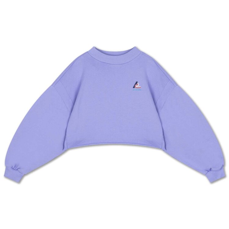 REPOSE AMS Crop Heart Sweater - Glacier Bloom