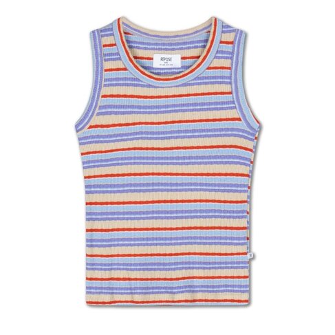 REPOSE AMS Slim Singlet - Multi Stripe