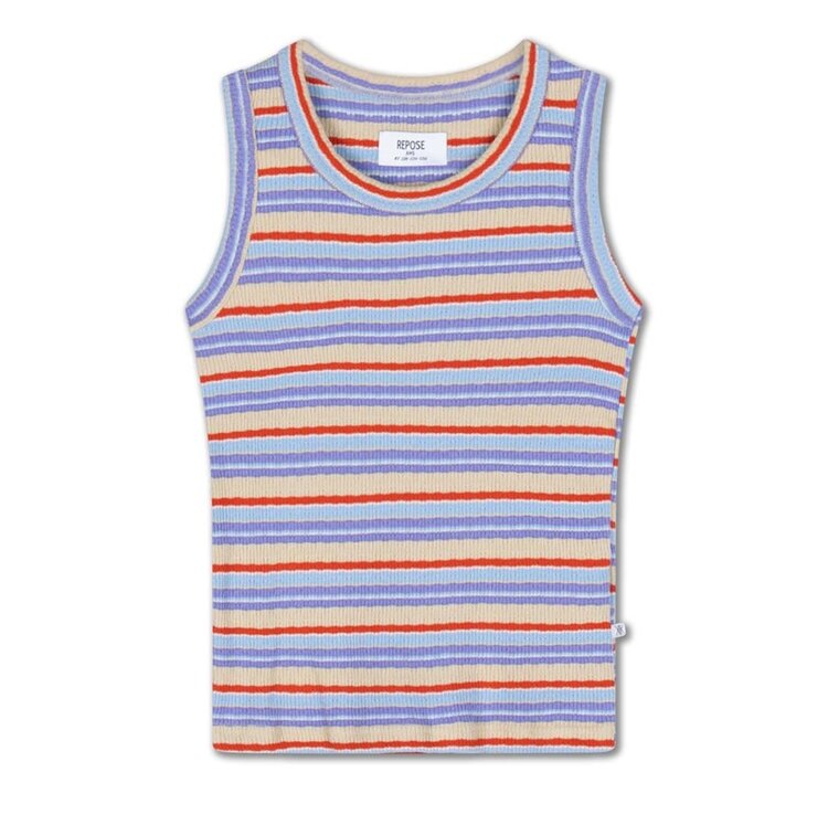 REPOSE AMS Slim Singlet - Multi Stripe
