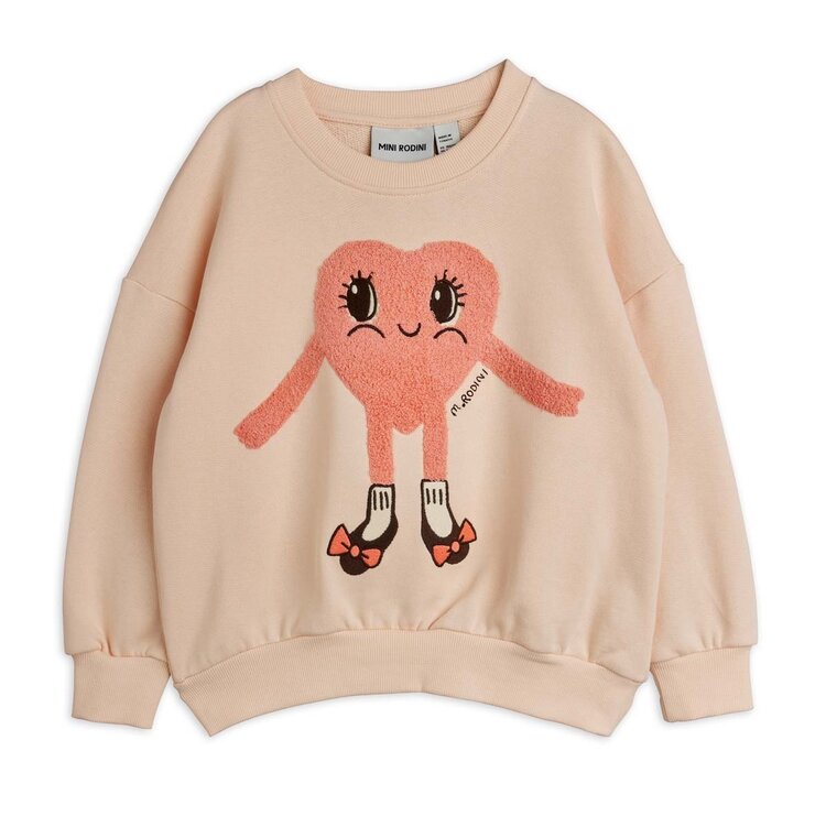 Mini Rodini Heart in Shoes Chenille Sweatshirt - Pink