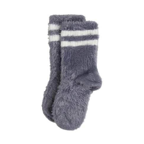 Mini Rodini Stripe fluffy 1-pack socks - grey