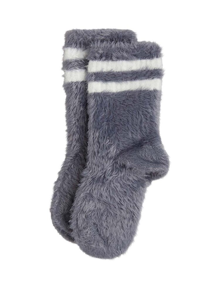 Mini Rodini Stripe fluffy 1-pack socks - grey