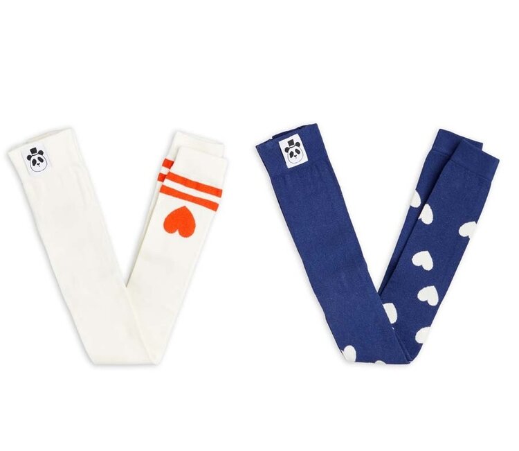 Mini Rodini Hearts 2-pack leggings - multi