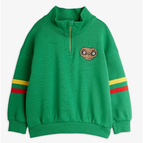 Mini Rodini ET emb half zip sweatshirt - green