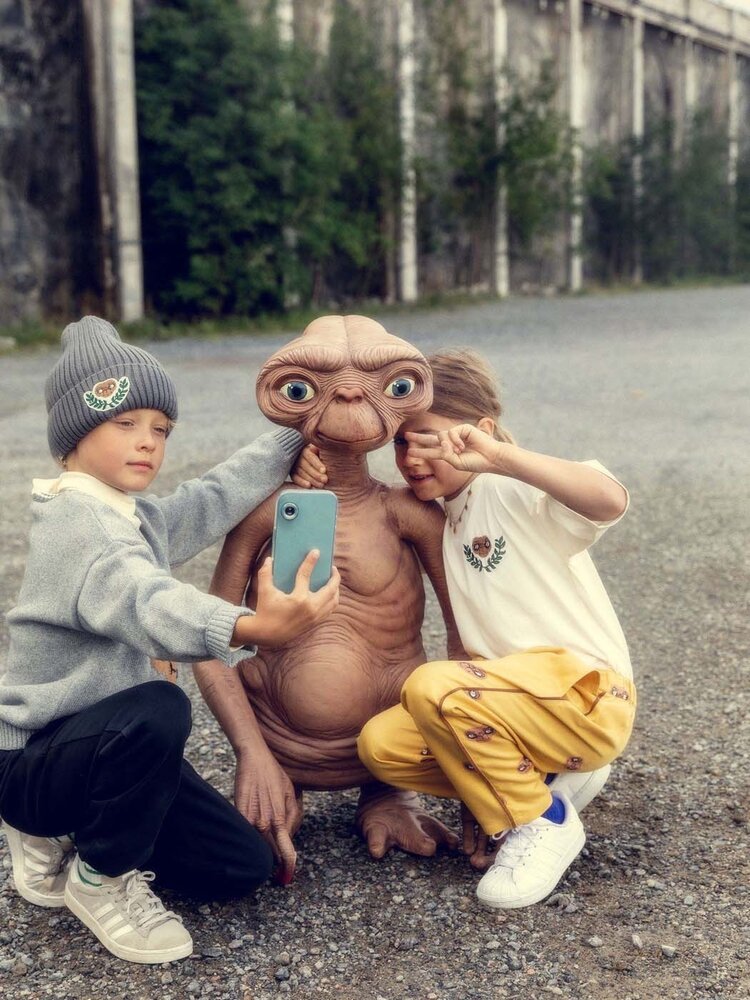 Mini Rodini E.T. emb ss tee - off-white