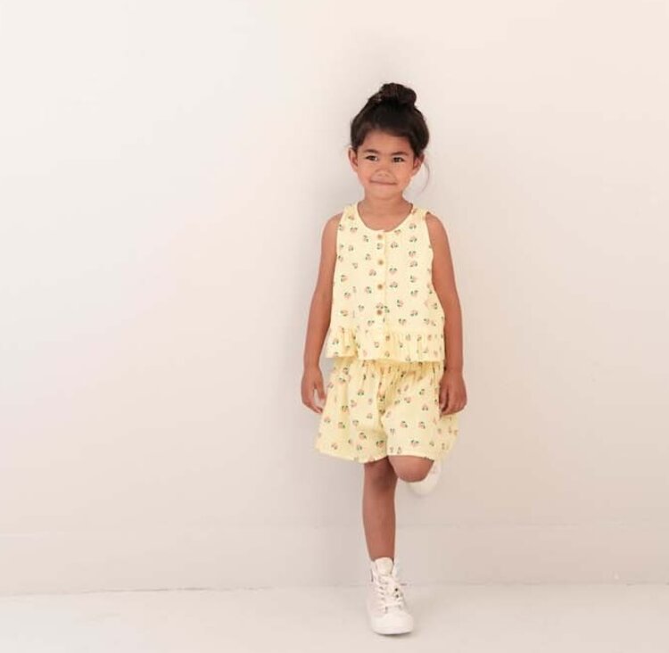 Jenest Sofie Top - Flower Aop Soft Yellow