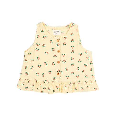 Jenest Sofie Top - Flower Aop Soft Yellow