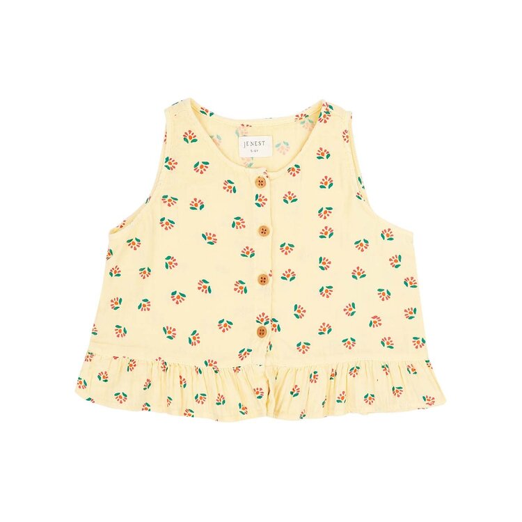 Jenest Sofie Top - Flower Aop Soft Yellow