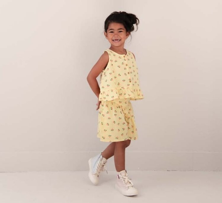 Jenest Summer Shorts - Flower Aop Soft Yellow