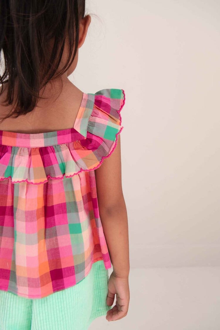 Jenest Didi Top - Fuchsia Multi Check