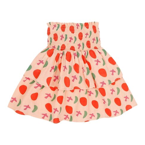 Jenest Elle Skirt - Bird Aop Peach Orange