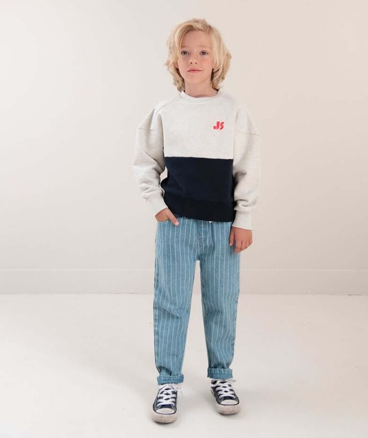 Jenest Sammy Sweater - Gray Melange Navy Blue