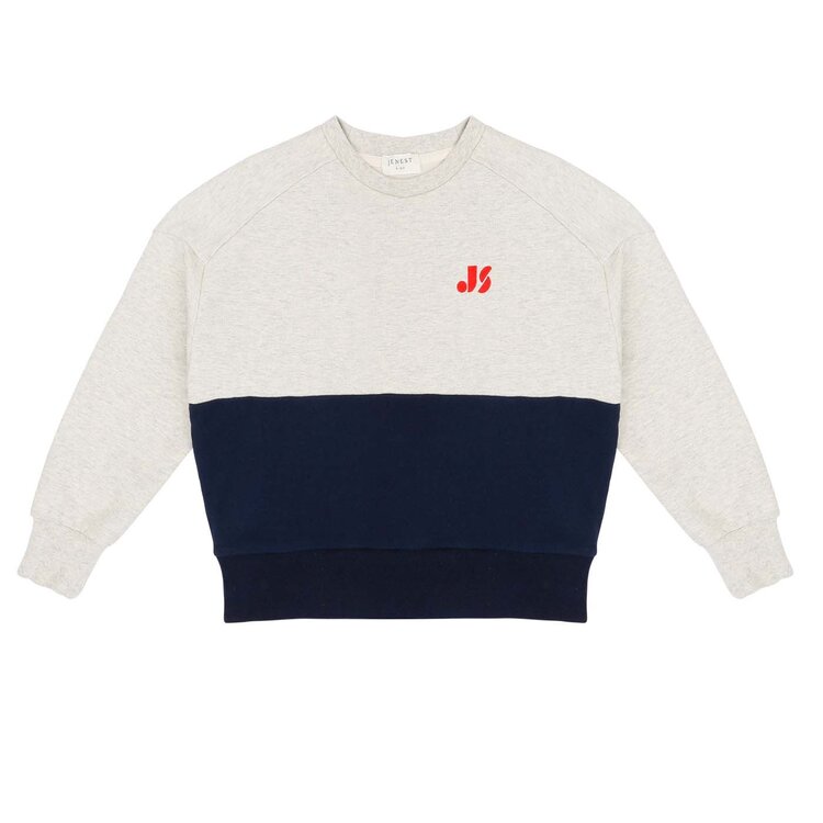 Jenest Sammy Sweater - Gray Melange Navy Blue