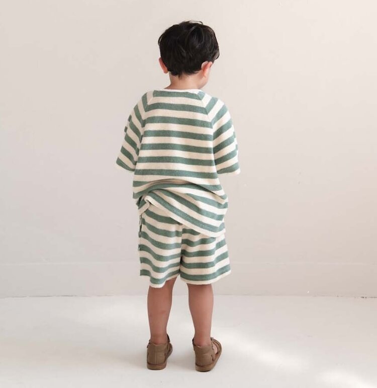 Jenest To T-shirt - Sage Green Off White Stripe