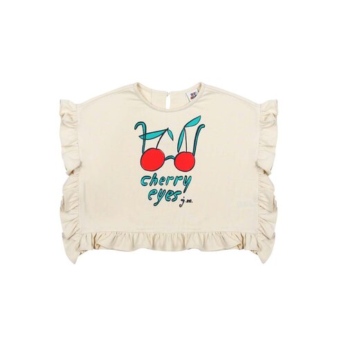 Jelly Mallow Cherry Frill Sleeveless T-shirt