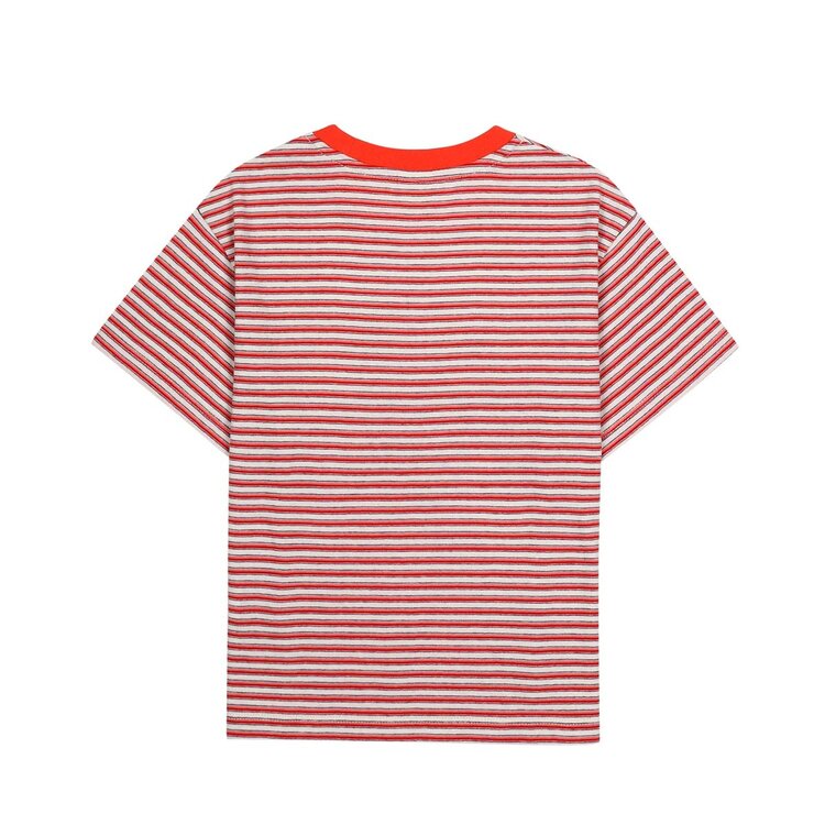 Jelly Mallow Heartchain Stripe T-shirt Red