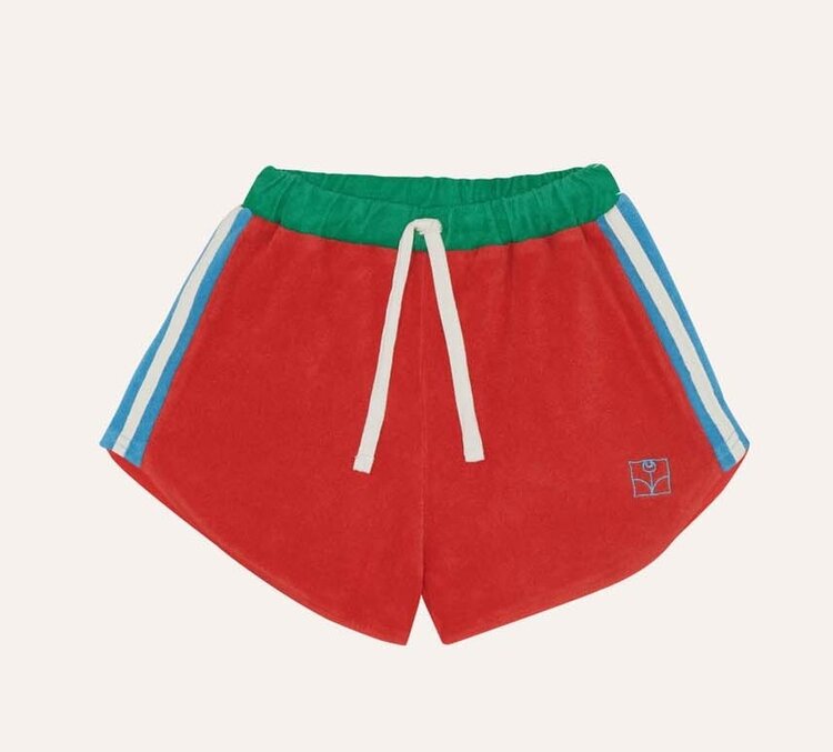 The Campamento Red Color Block Shorts