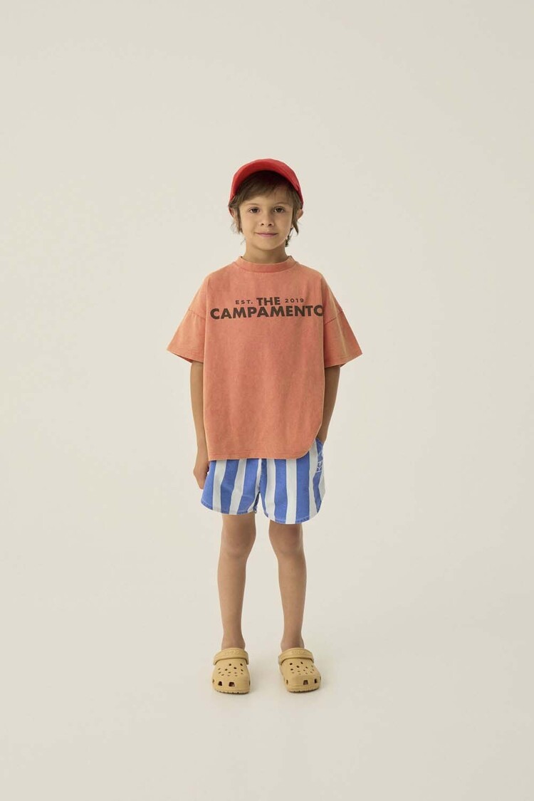 The Campamento Blue Stripes Washed Shorts