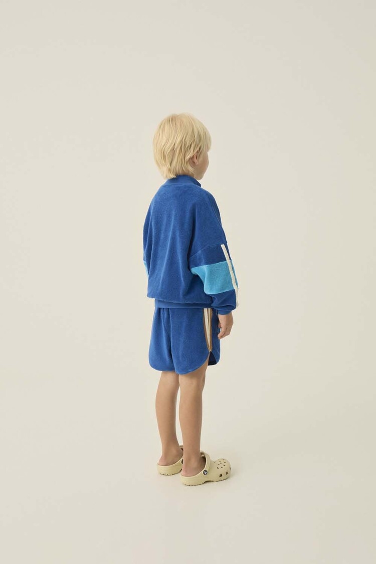The Campamento Blue Color Block Zipped Sweatshirt