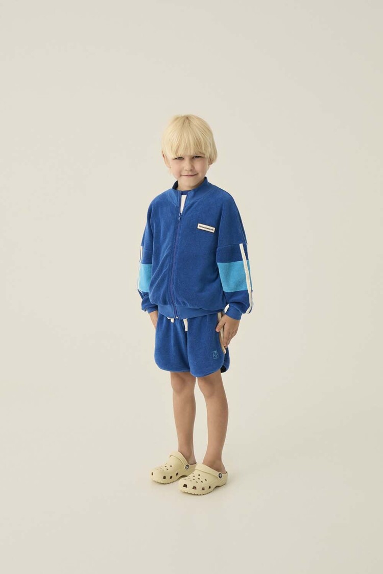 The Campamento Blue Color Block Shorts