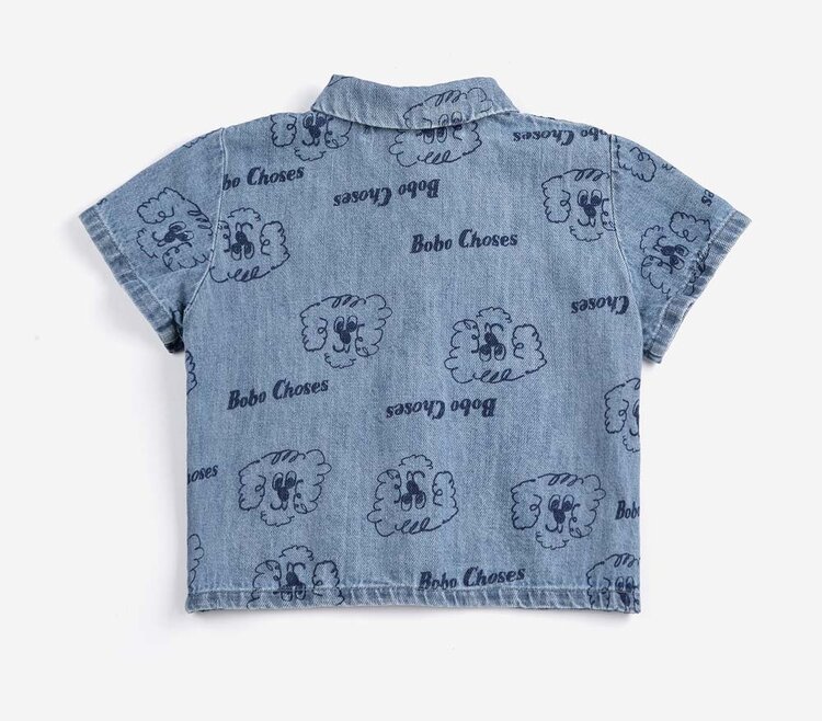 Bobo Choses Pickles The Dog all over denim shirt