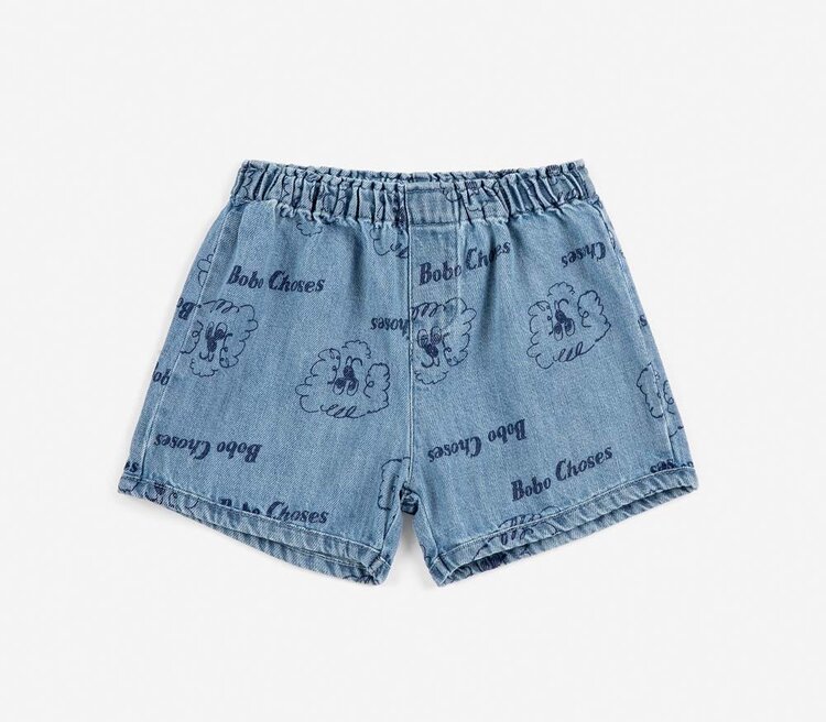 Bobo Choses Pickles The Dog all over denim short