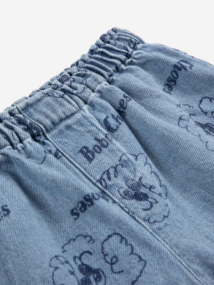 Bobo Choses Pickles The Dog all over denim short