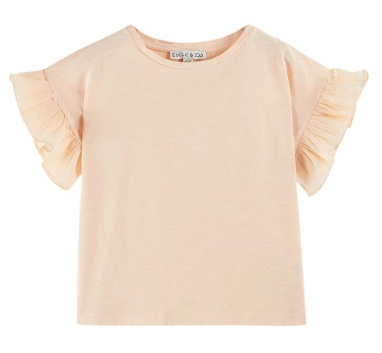 Emile et Ida Tee Shirt Jersey Flamme - Abricot