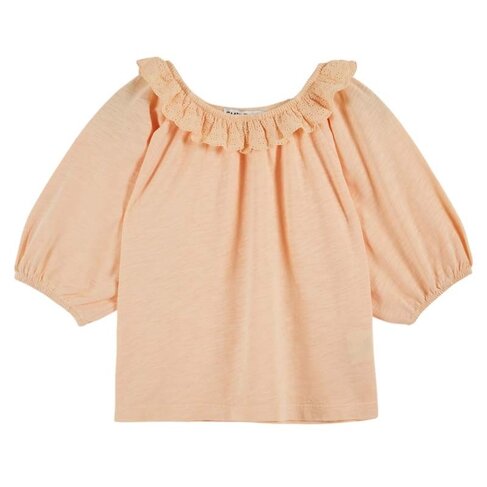 Emile et Ida Tee Shirt Jersey Flamme Brode - Abricot