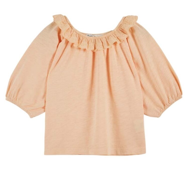 Emile et Ida Tee Shirt Jersey Flamme Brode - Abricot