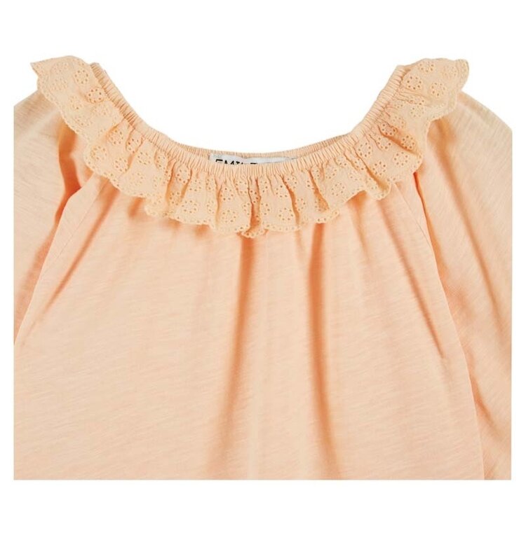 Emile et Ida Tee Shirt Jersey Flamme Brode - Abricot
