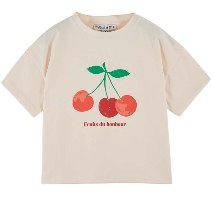 Emile et Ida Tee Shirt Imprime Place Fruit - Creme