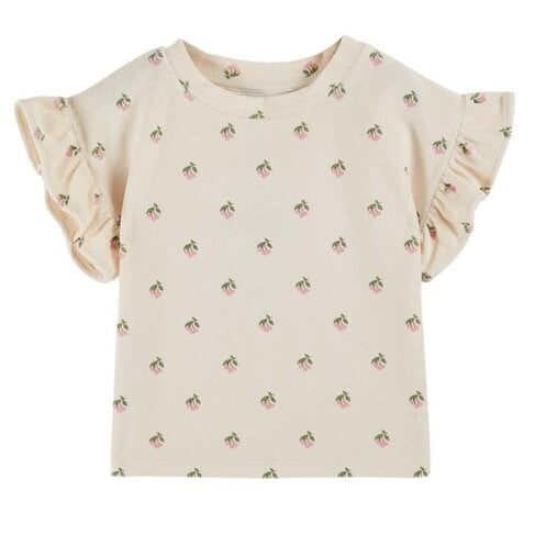 Emile et Ida Tee Shirt Eponge Imprime - Cerisette Creme