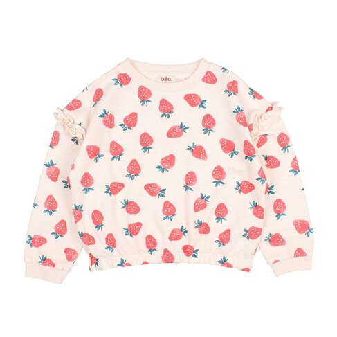 Buho Strawberry Sweatshirt - Cream Pink