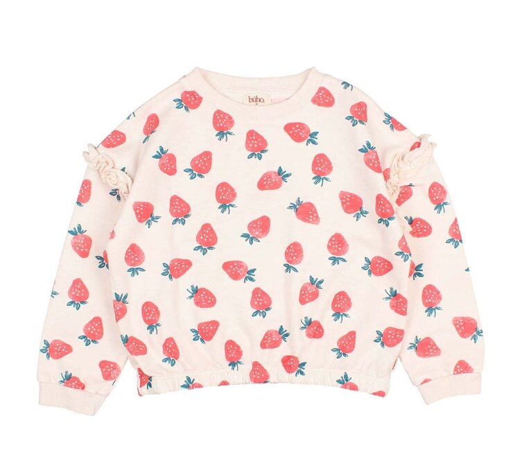 Buho Strawberry Sweatshirt - Cream Pink