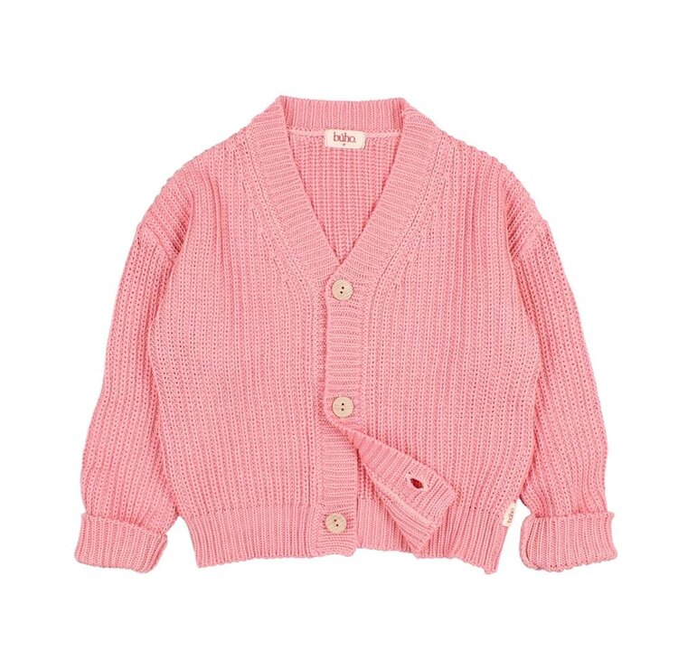 Buho Cotton Cardigan - Sugar Pink