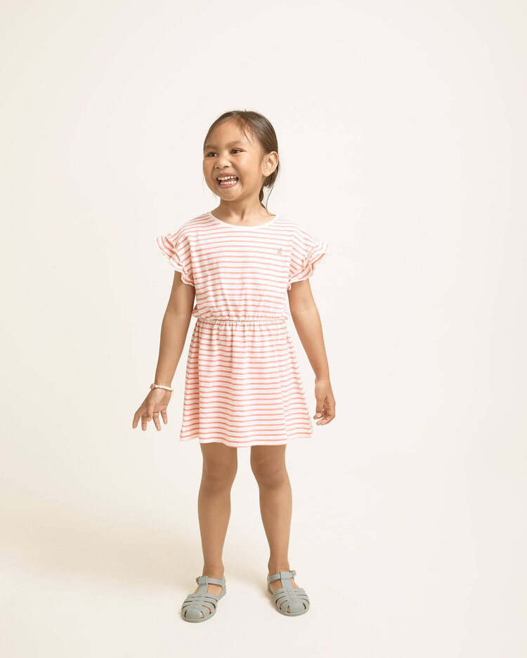 Buho Stripes Dress - Coral