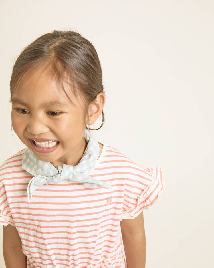 Buho Stripes Dress - Coral