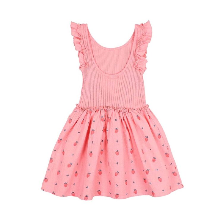 Buho Strawberry Combi Dress - Sugar Pink