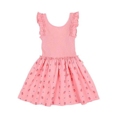 Buho Strawberry Combi Dress - Sugar Pink