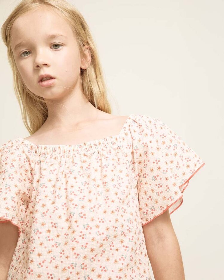 Buho Picnic Blouse - Coral