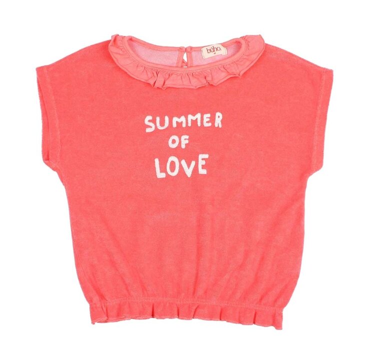 Buho Terry Girly T-shirt - Coral