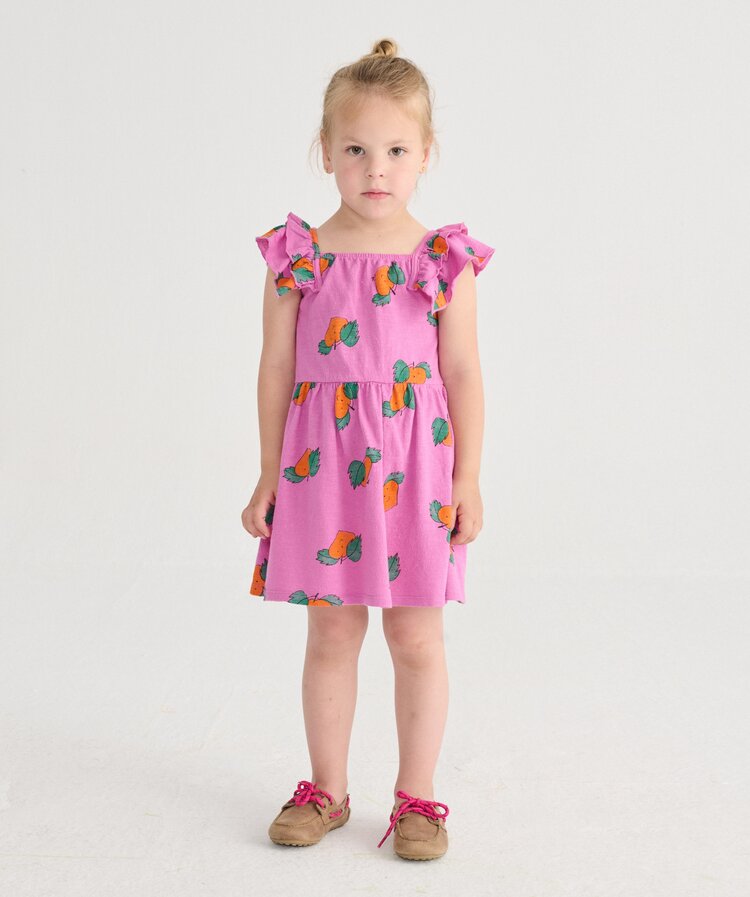 Bobo Choses Tangerine all over ruffled dress