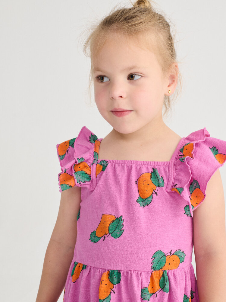 Bobo Choses Tangerine all over ruffled dress
